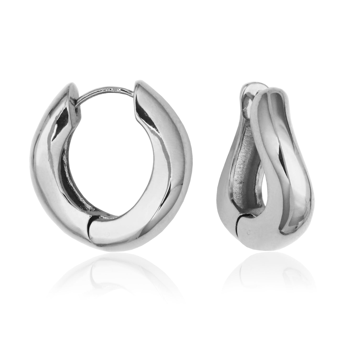 T2XK220100 - Puffy Wave Hoop Earrings | steelx