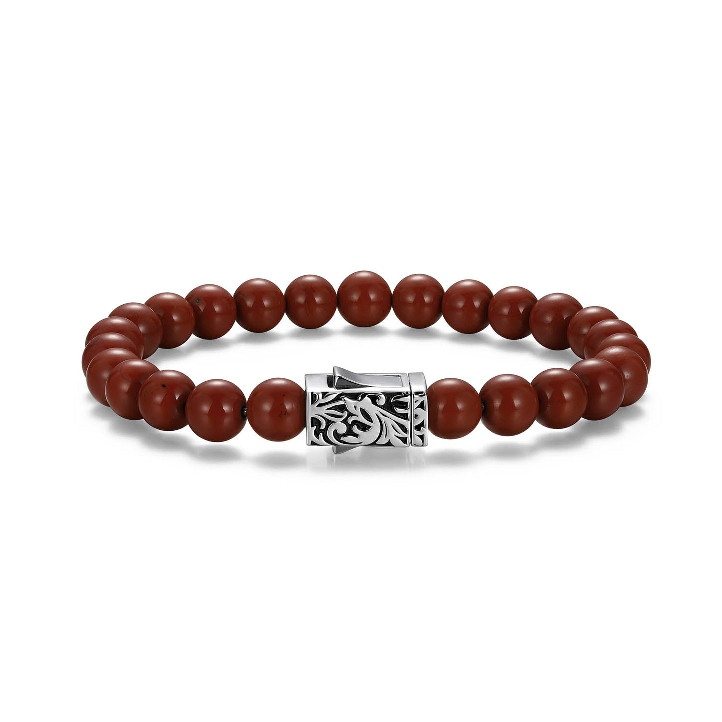 Crimson Rhodium Finish Steel & Sterling Silver Bracelet - UB0070 | ethos