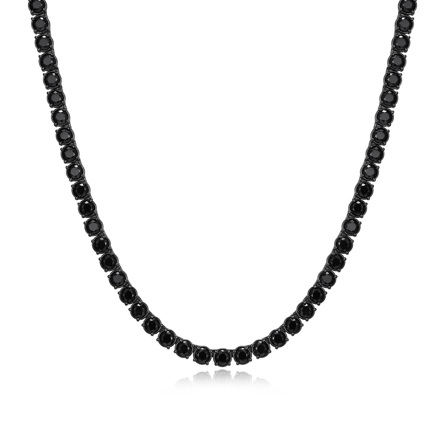 Basic Black Spinel Tennis Necklace - UN0050 | ethos