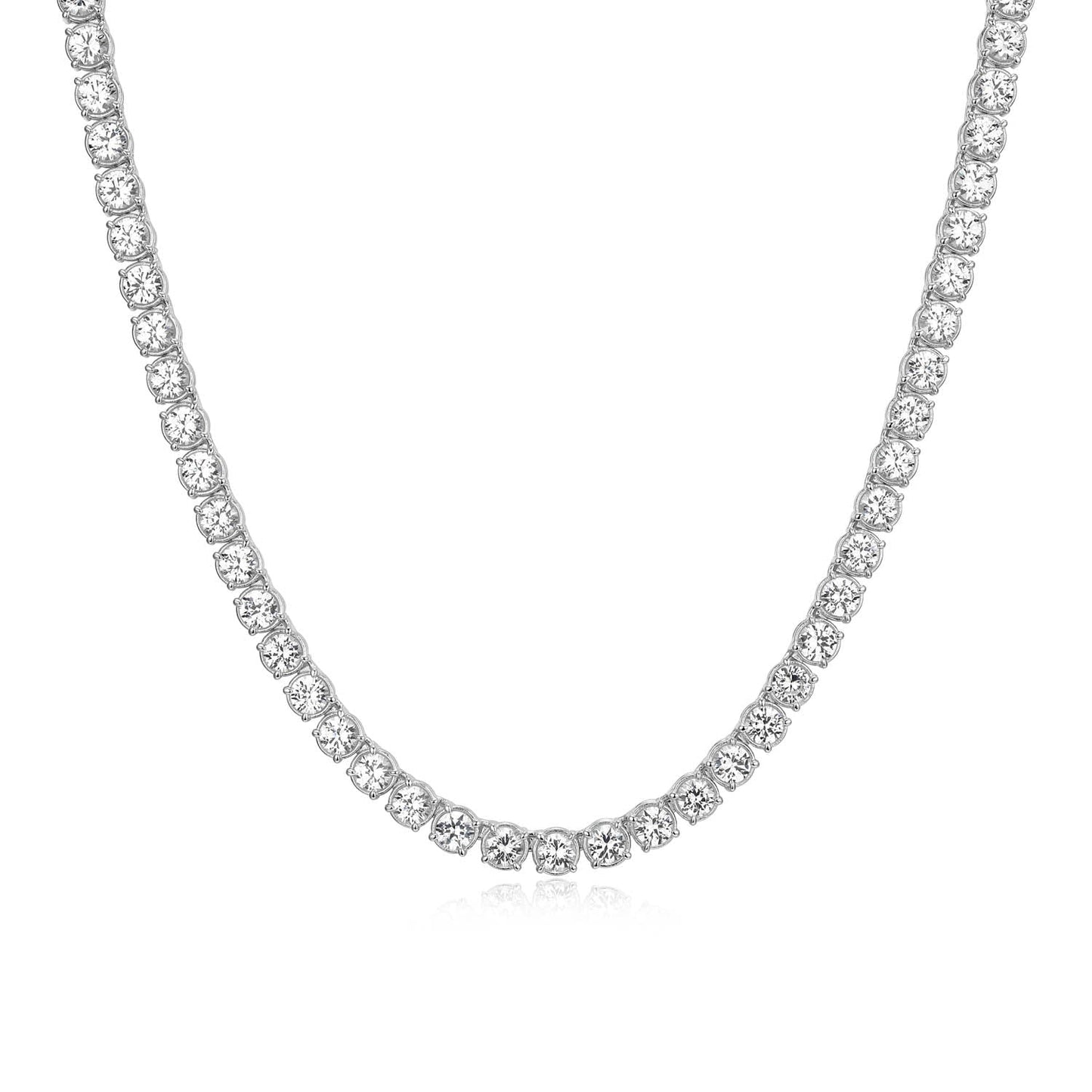 Basic White Sapphire Tennis Necklace - UN0051 | ethos