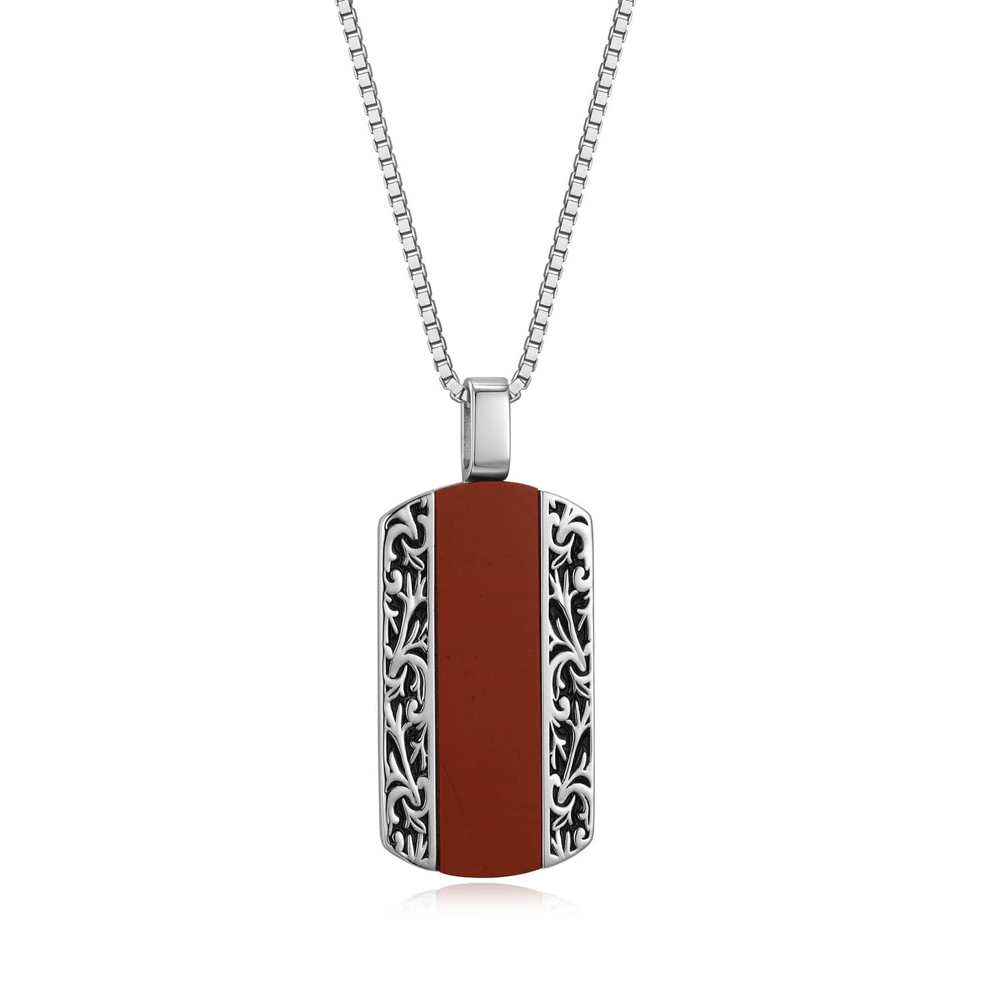 Crimson Rhodium Finish Sterling Silver Necklace - UN0070 | ethos
