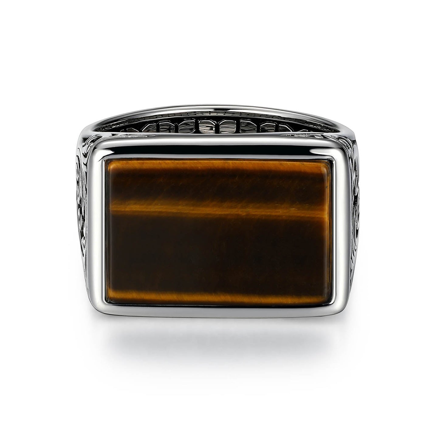 Chisel Rhodium Finish Sterling Silver Ring - UR0047 | ethos