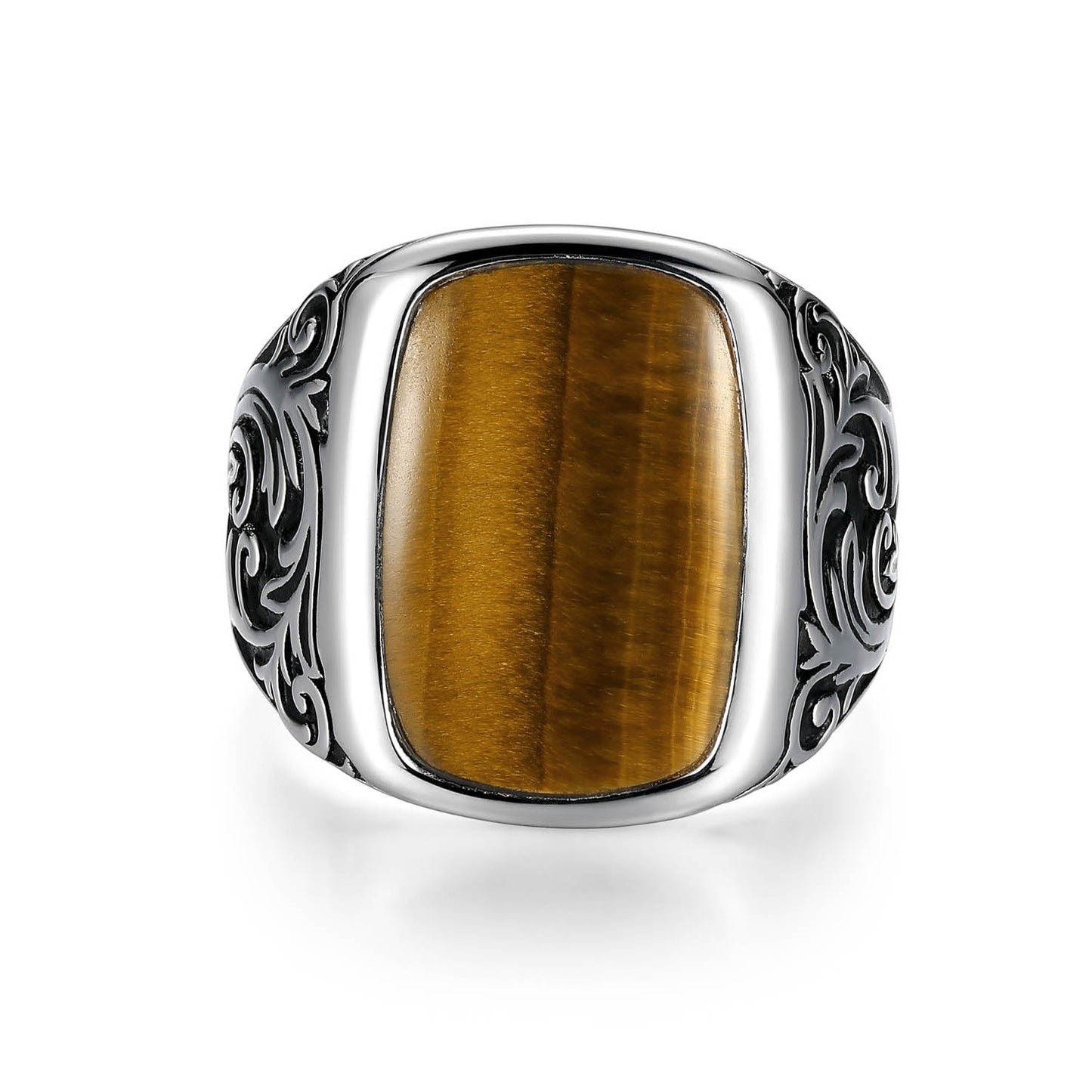 Chisel Rhodium Finish Sterling Silver Ring - UR0049 | ethos