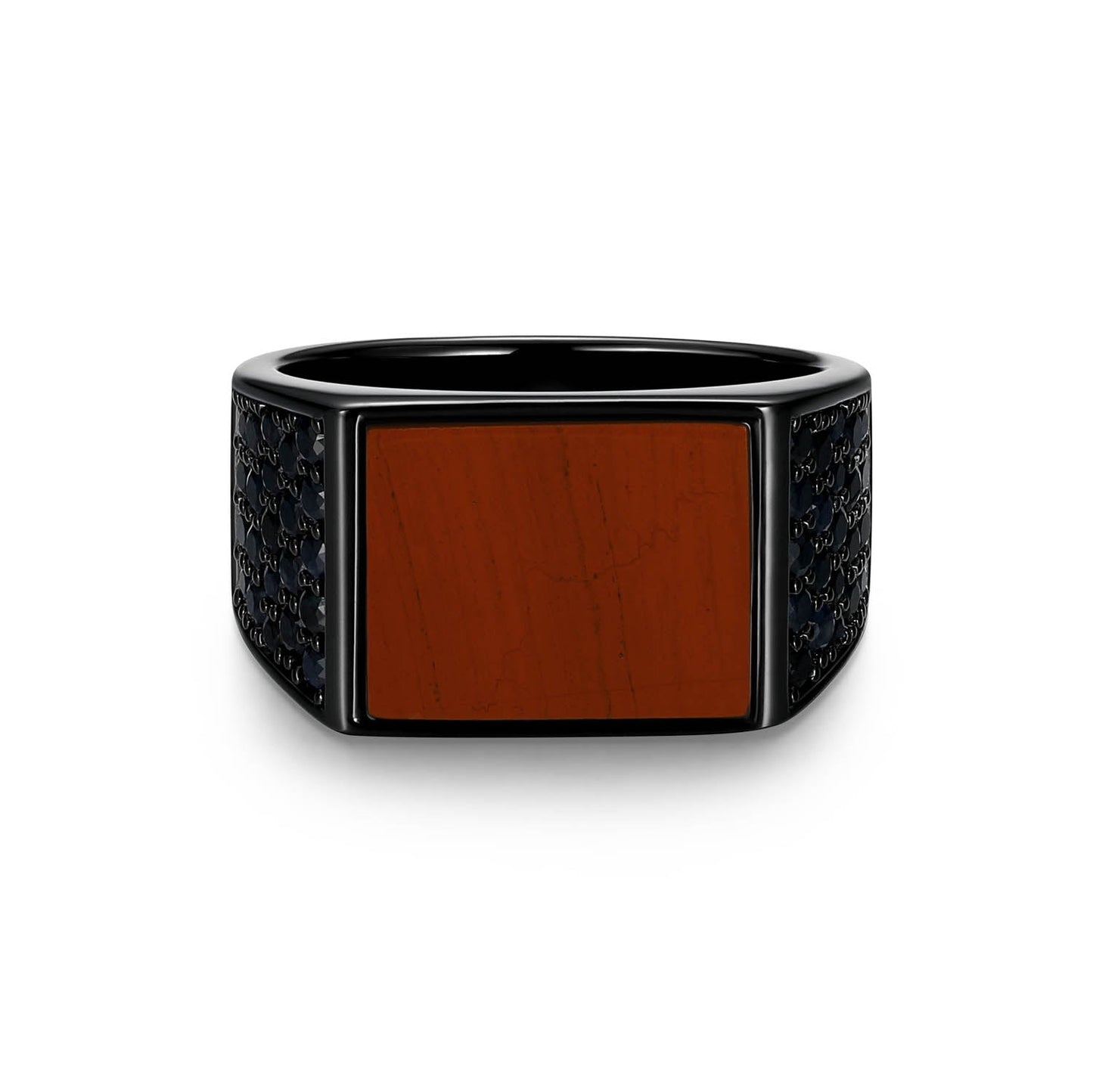 Crimson Gunmetal Finish Sterling Silver Ring - UR0071 | ethos