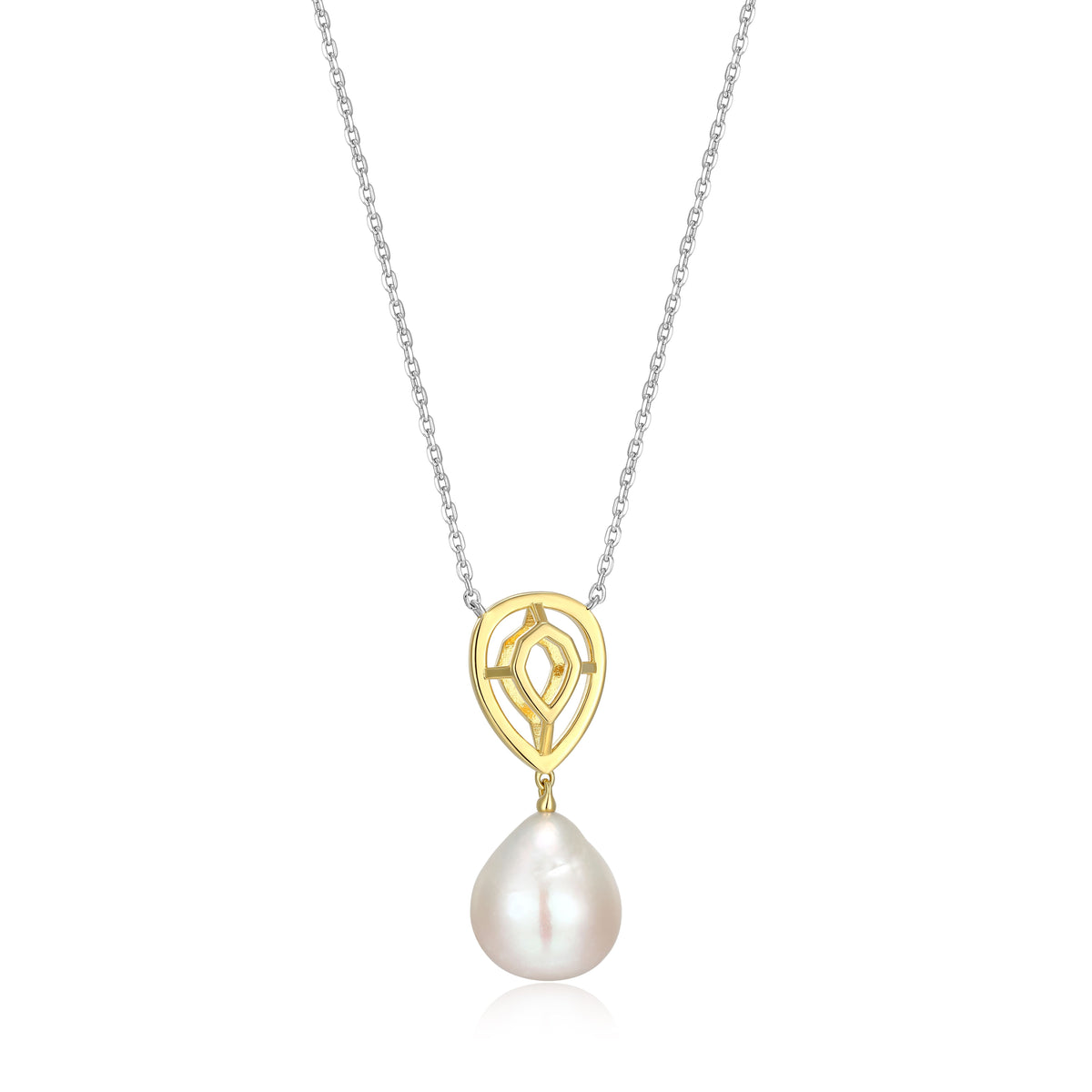 LN0297 - Pearl Meet Gem Freshwater Pearl Necklace | elle