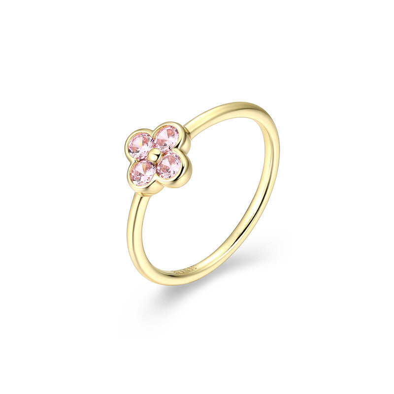 RR02936 - Pink CZ Clover Ring | reign