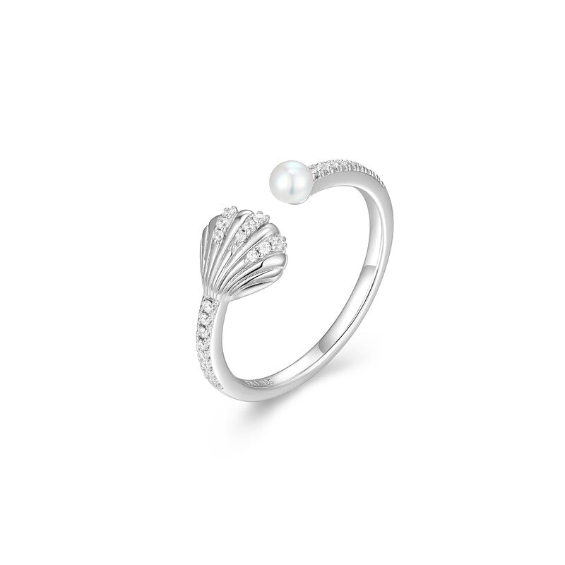RR0297W6 - Coastal Seashell & Freshwater Pearl Ring | reign