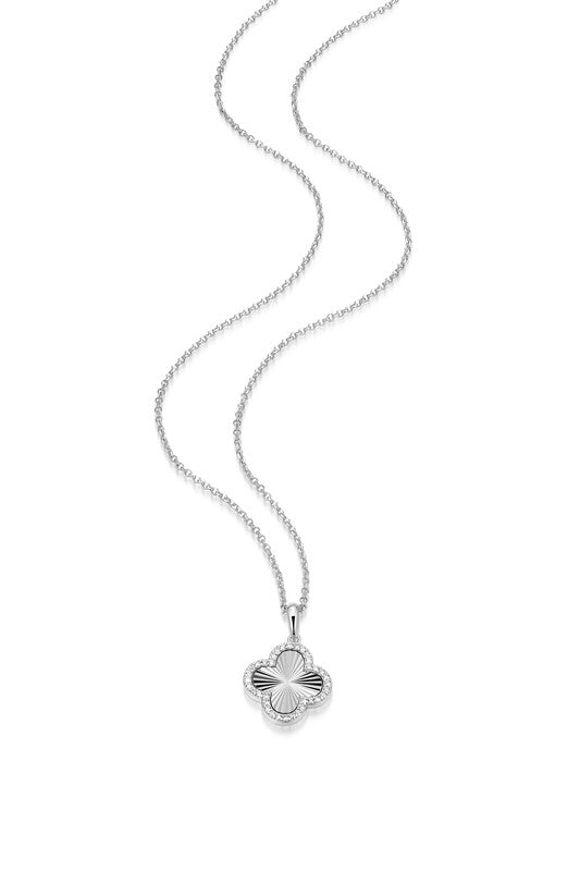 RN0228W - Sunray Clover Pendant Necklace | reign