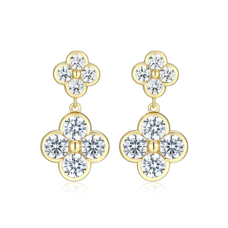 RE0294 - Clover Stud Drop Earrings | reign