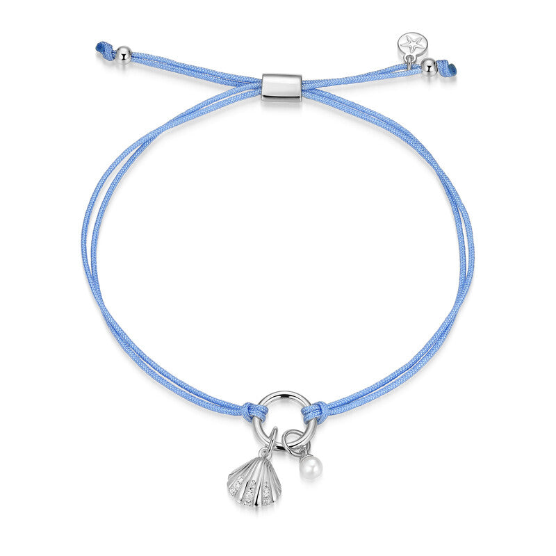 RB0297W - Coastal Seashell Charm & Freshwater Pearl Bracelet | reign