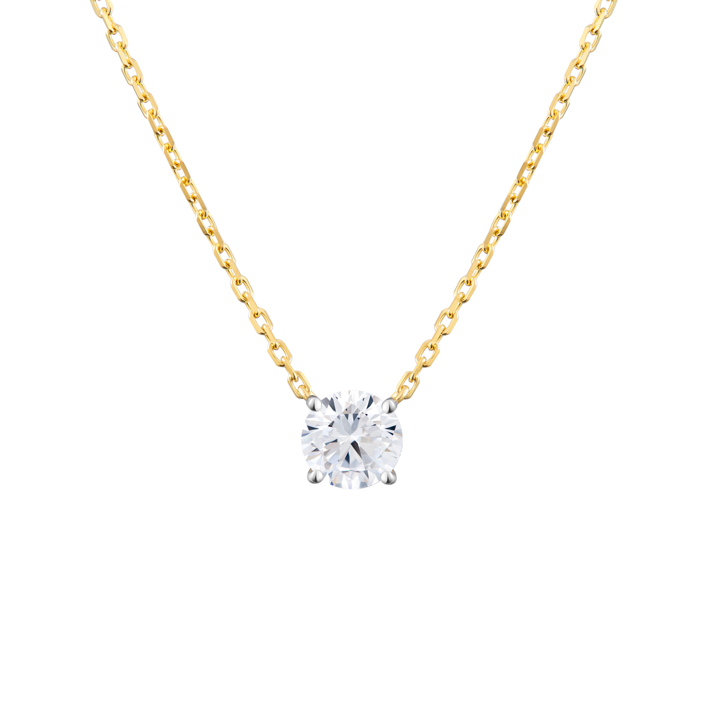 Round-Cut Lab-Created Diamond Solitaire Necklace in 14K Yellow Gold | Monte Luna