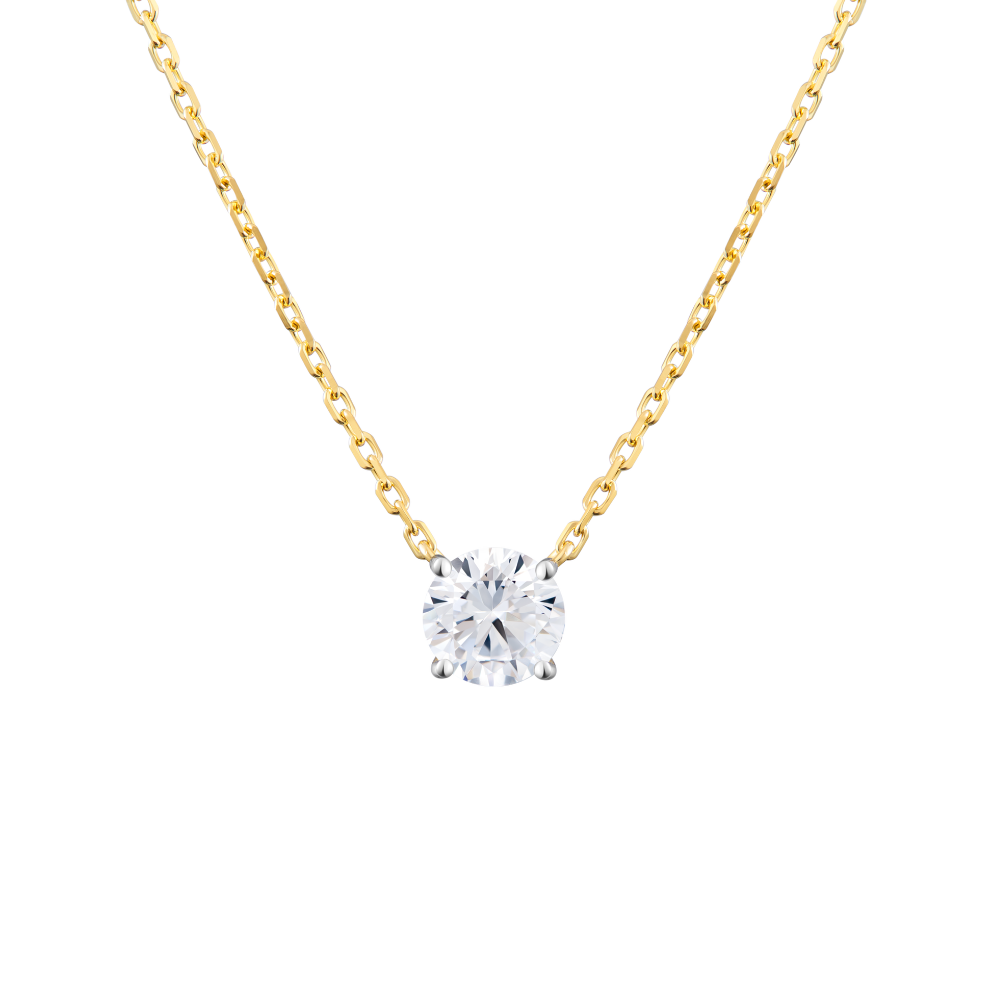 Round-Cut Lab-Created Diamond Solitaire Necklace in 14K Yellow Gold | Monte Luna