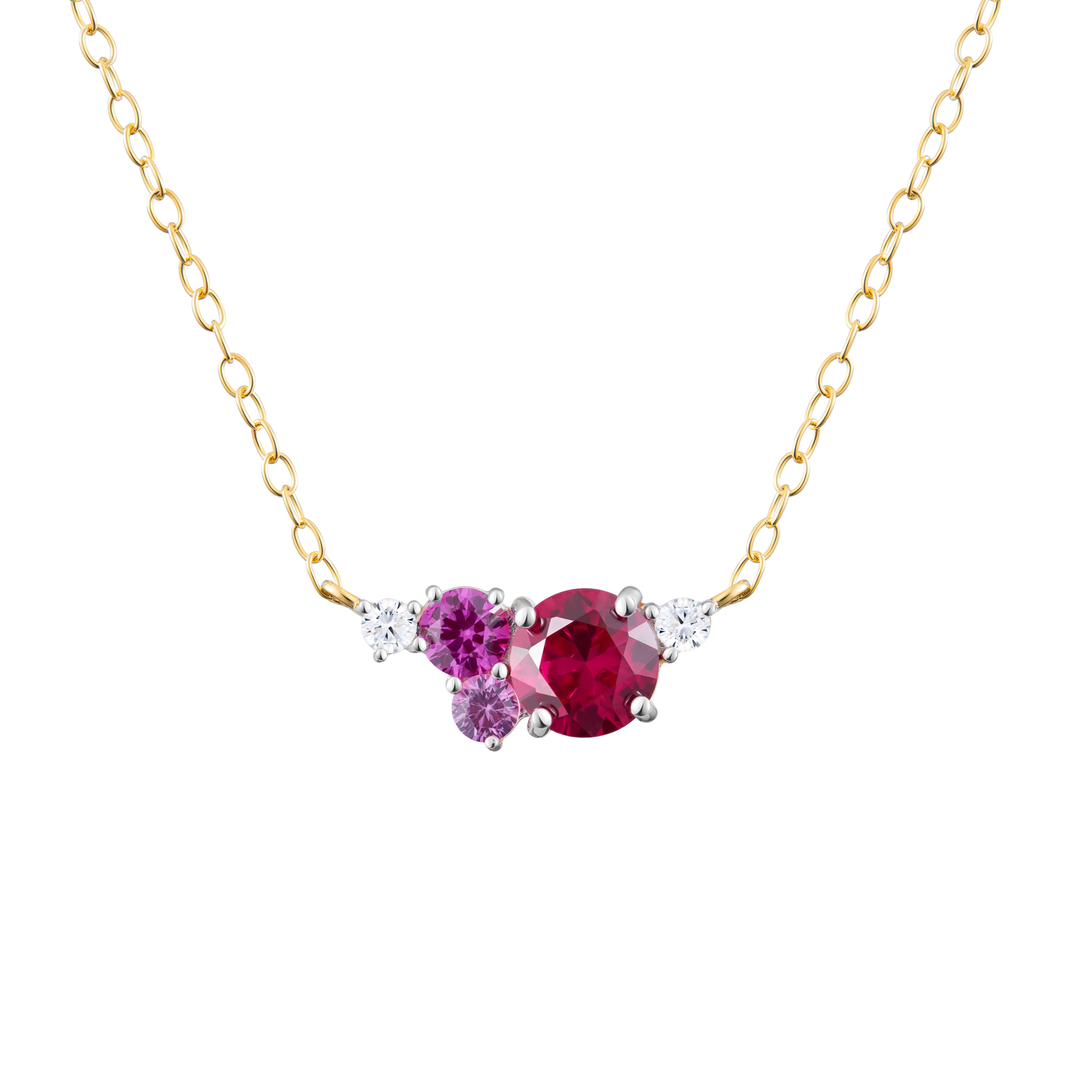 Scattered Stone Necklace in 14K Yellow Gold | Monte Luna