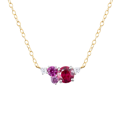 Scattered Stone Necklace in 14K Yellow Gold | Monte Luna