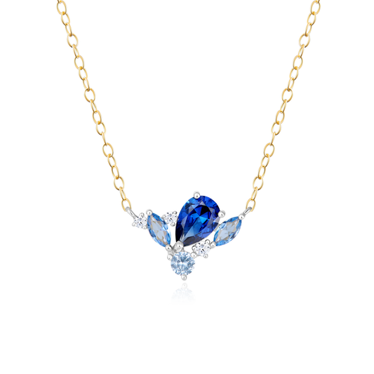 Scattered Stone Necklace in 14K Yellow Gold | Monte Luna