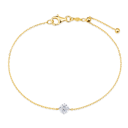 Round-Cut Lab-Created Diamond Solitaire Bracelet in 14K Yellow Gold | Monte Luna