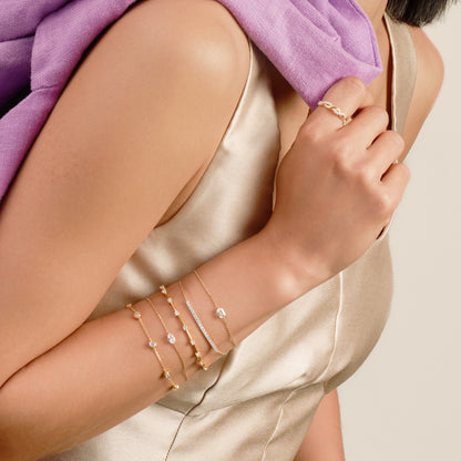 Oval-Cut Lab-Created Diamond Solitaire Bracelet in 14K Yellow Gold | Monte Luna