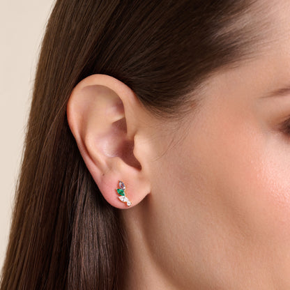 Marquis Climber Stud Earrings in 14K Yellow Gold | Monte Luna