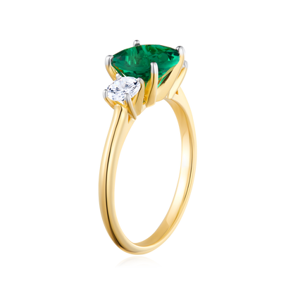 Three Stone Ring in 14K Yellow Gold | Monte Luna