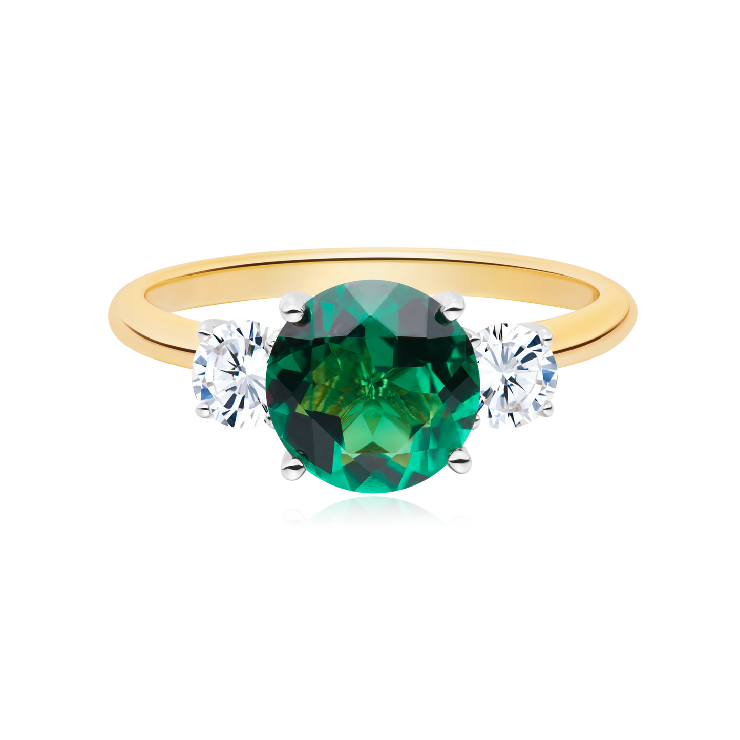 Three Stone Ring in 14K Yellow Gold | Monte Luna