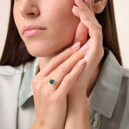 Three Stone Ring in 14K Yellow Gold | Monte Luna