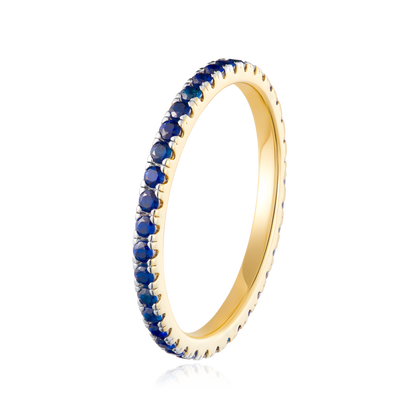 Lab-Created Sapphire Eternity Ring in 14K Yellow Gold | Monte Luna