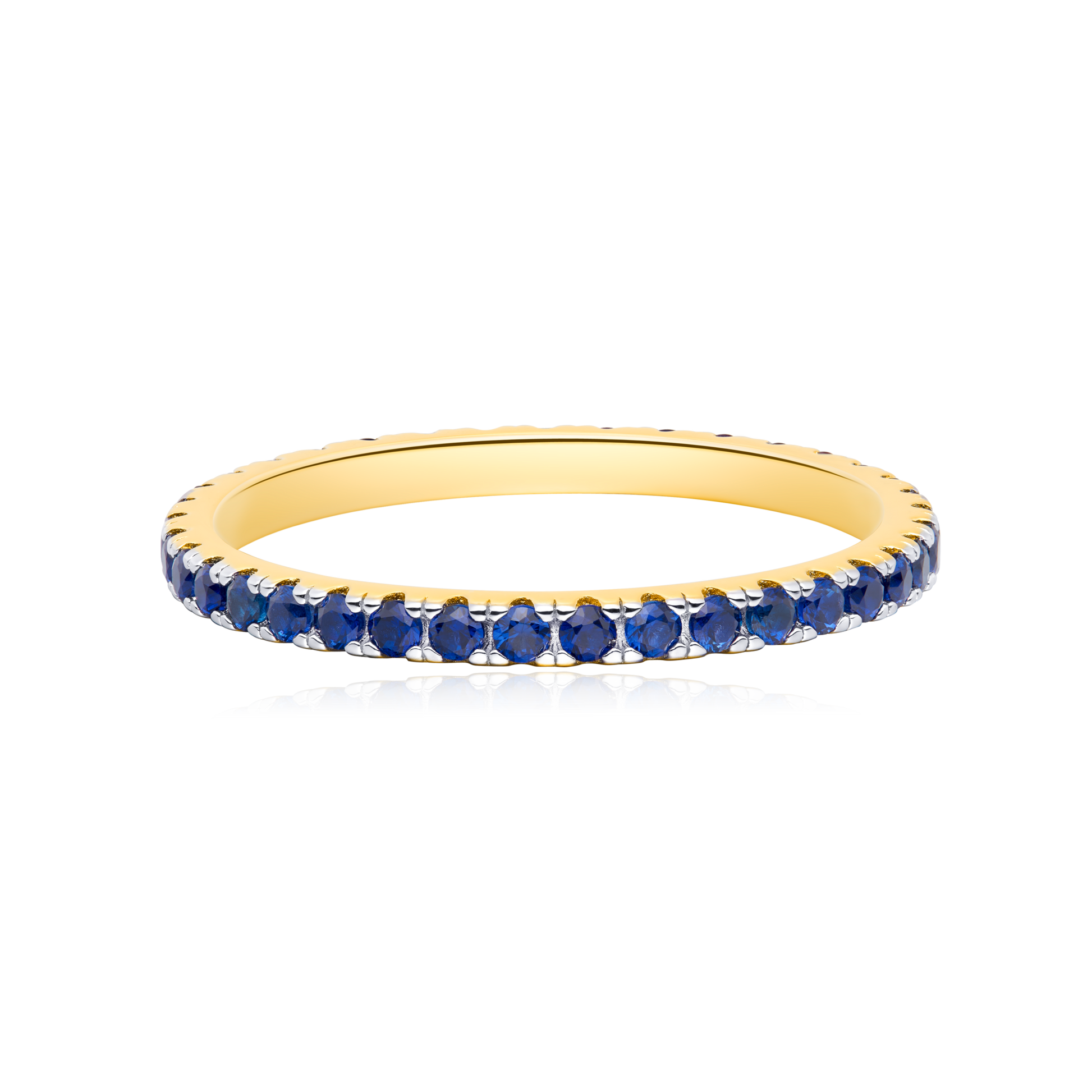 Lab-Created Sapphire Eternity Ring in 14K Yellow Gold | Monte Luna