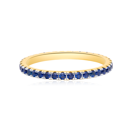 Lab-Created Sapphire Eternity Ring in 14K Yellow Gold | Monte Luna