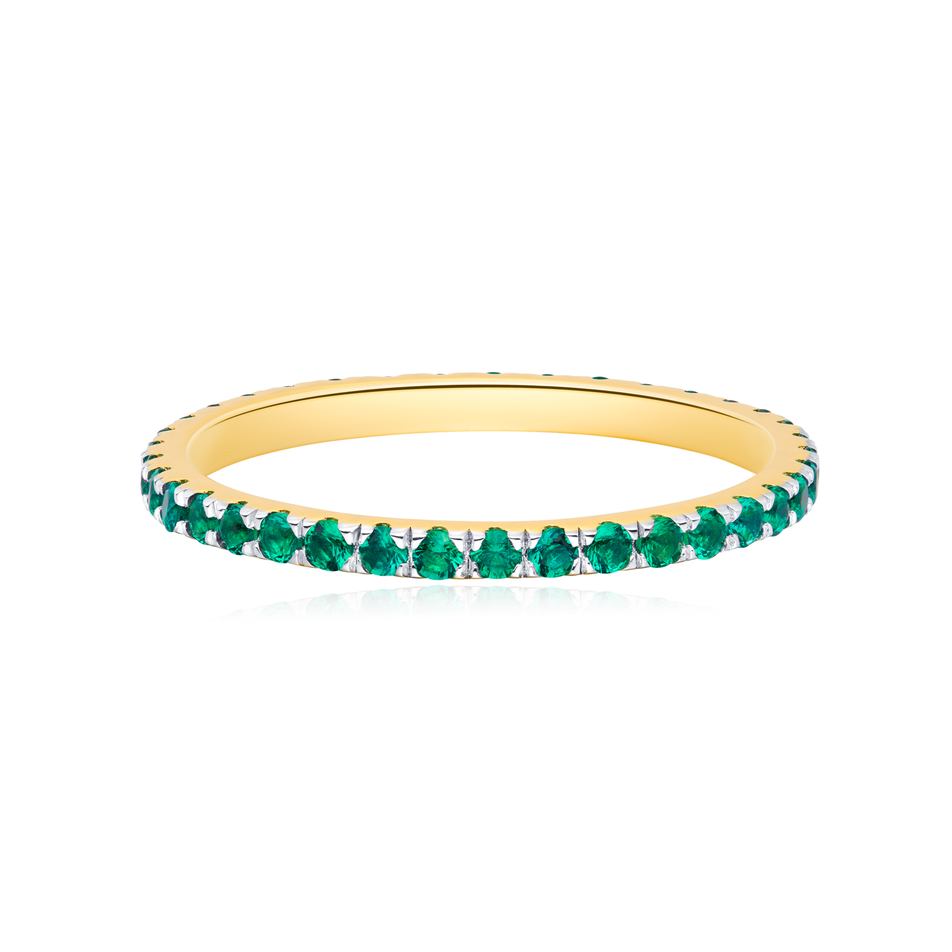 Lab-Created Emerald Eternity Ring in 14K Yellow Gold | Monte Luna