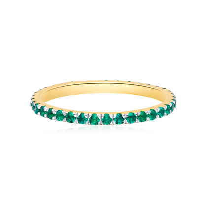 Lab-Created Emerald Eternity Ring in 14K Yellow Gold | Monte Luna