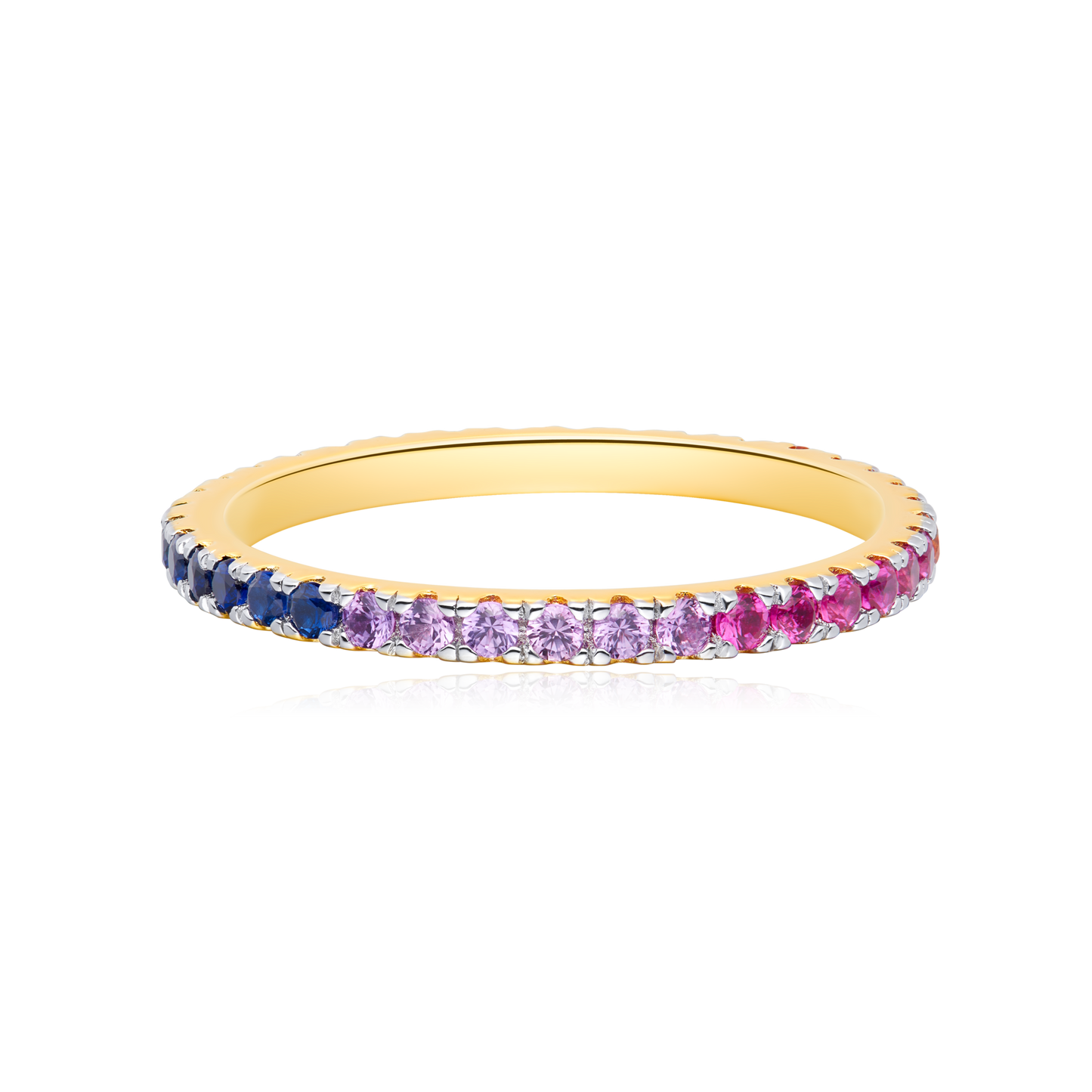 Rainbow Eternity Ring in 14K Yellow Gold | Monte Luna