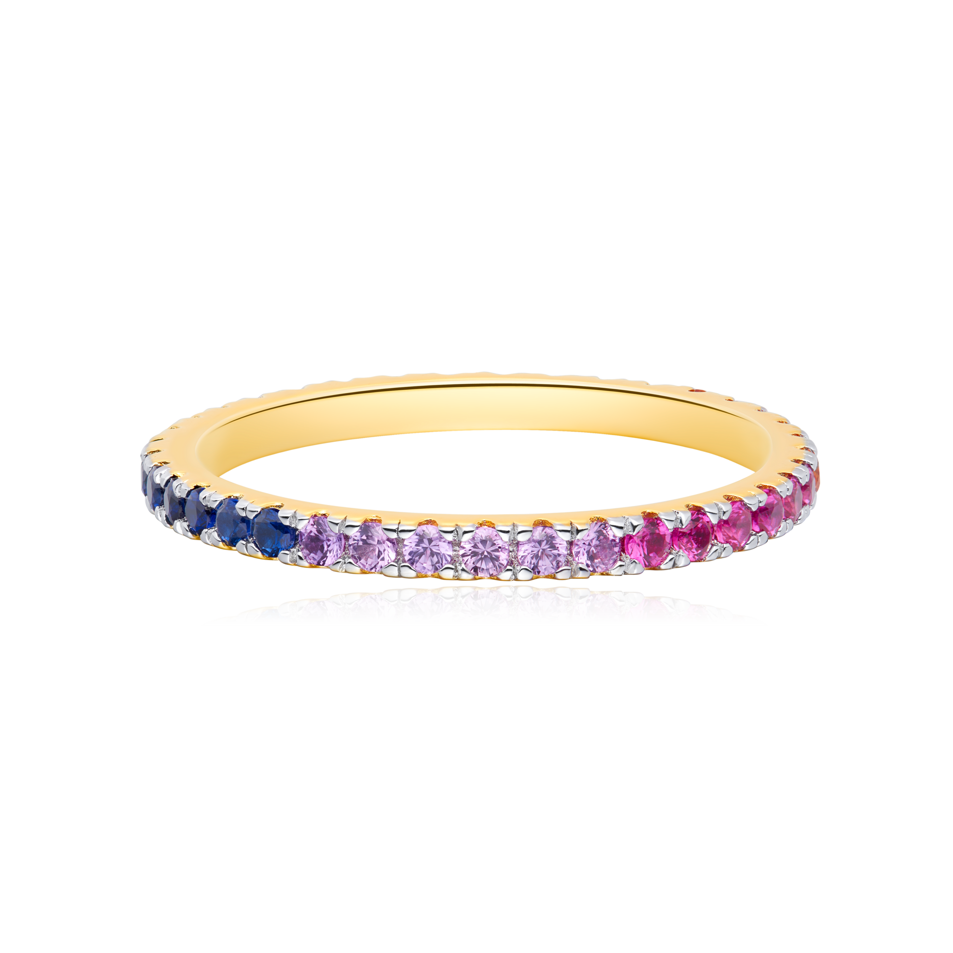 Rainbow Eternity Ring in 14K Yellow Gold | Monte Luna