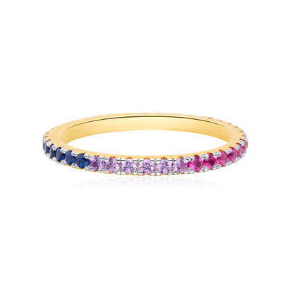 Rainbow Eternity Ring in 14K Yellow Gold | Monte Luna