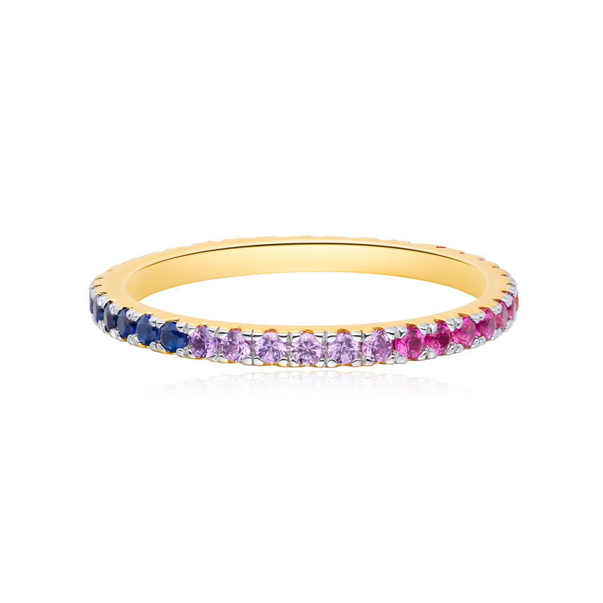 Rainbow Eternity Ring in 14K Yellow Gold | Monte Luna