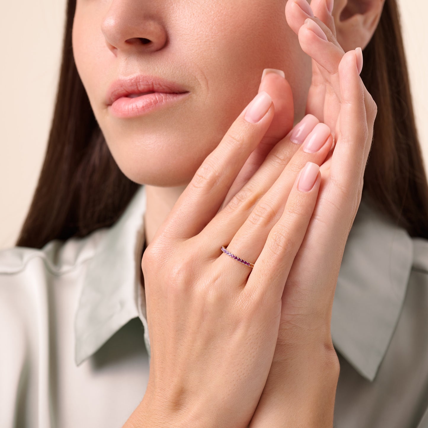 Rainbow Eternity Ring in 14K Yellow Gold | Monte Luna