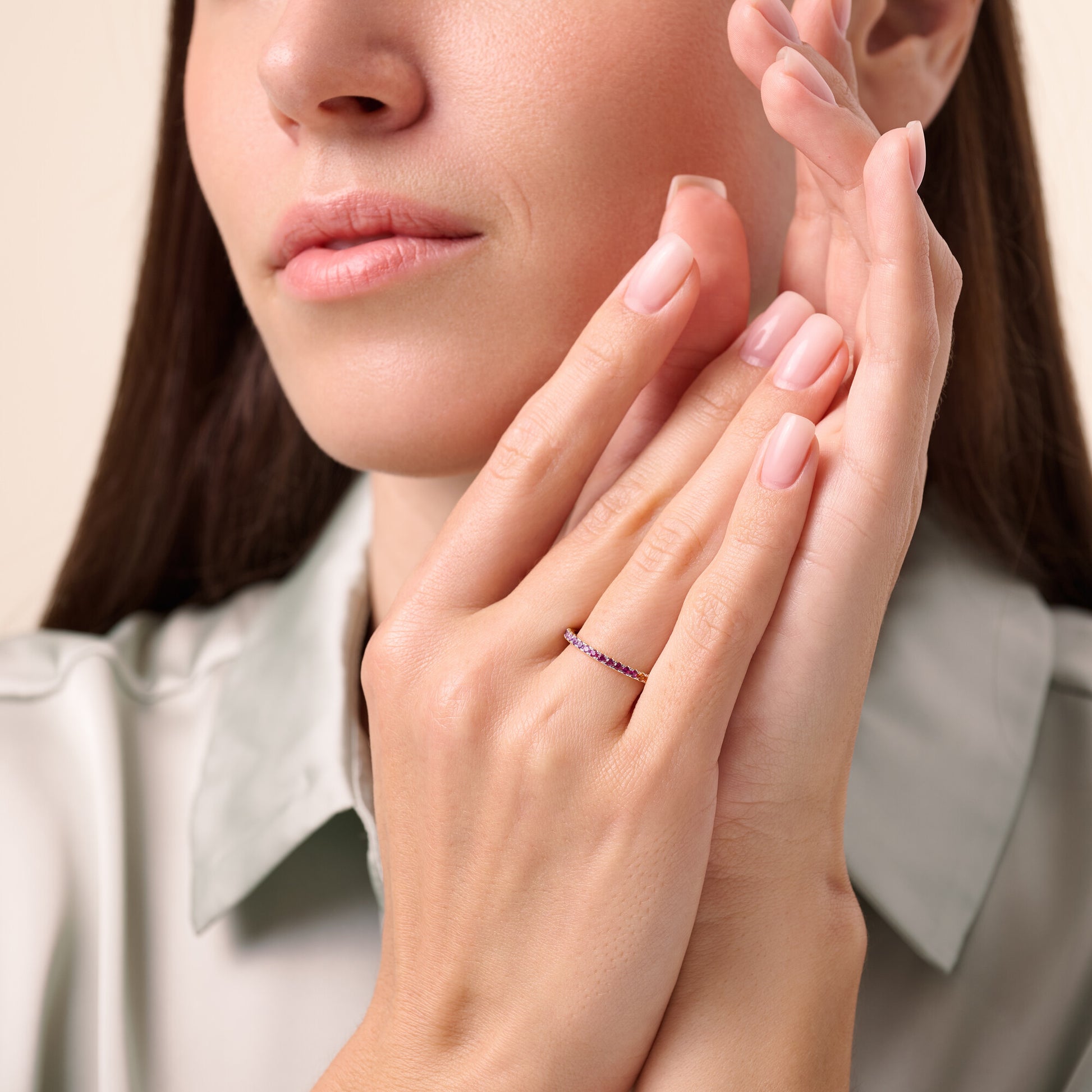 Rainbow Eternity Ring in 14K Yellow Gold | Monte Luna