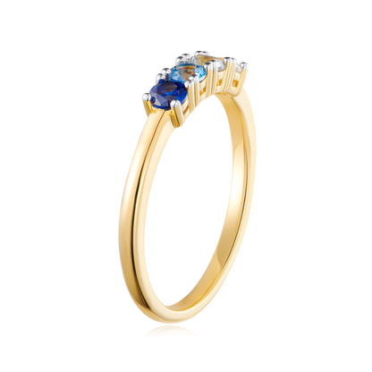 Four Stone Line Ring in 14K Yellow Gold | Monte Luna