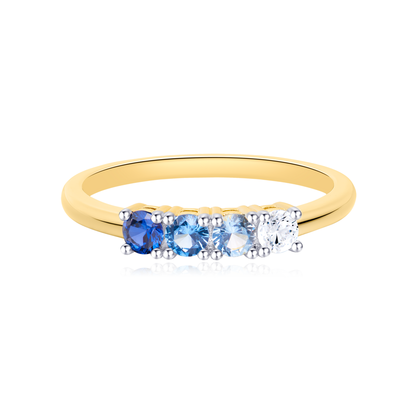 Four Stone Line Ring in 14K Yellow Gold | Monte Luna