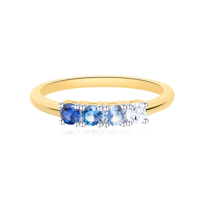 Four Stone Line Ring in 14K Yellow Gold | Monte Luna