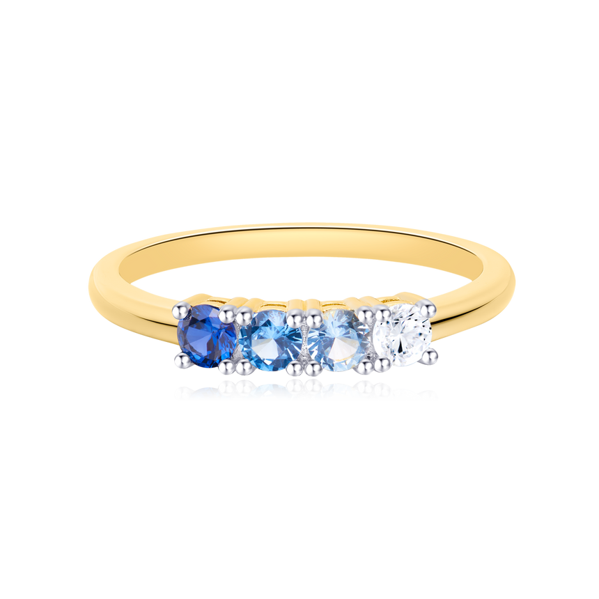 Four Stone Line Ring in 14K Yellow Gold | Monte Luna