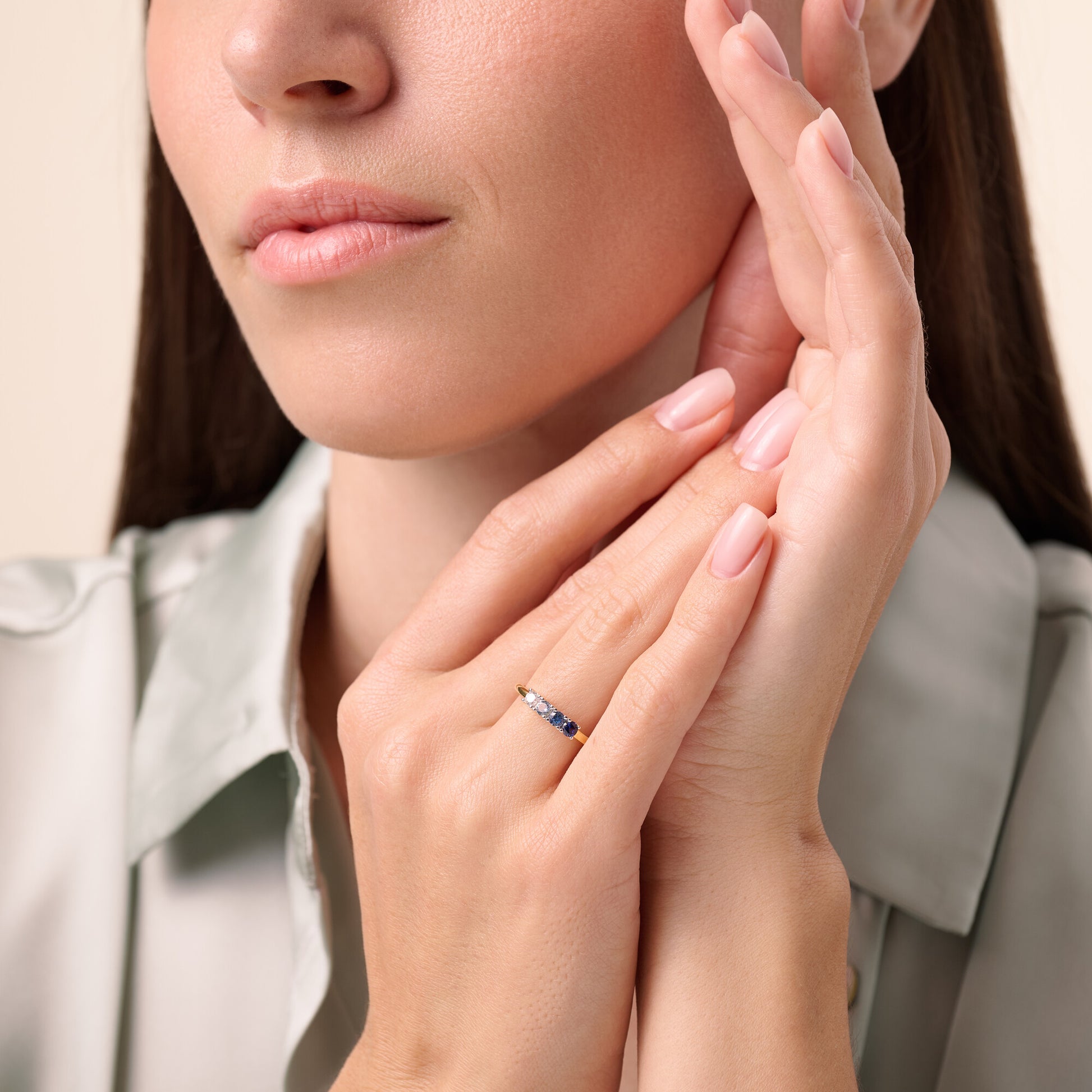 Four Stone Line Ring in 14K Yellow Gold | Monte Luna