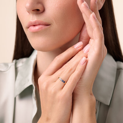 Four Stone Line Ring in 14K Yellow Gold | Monte Luna