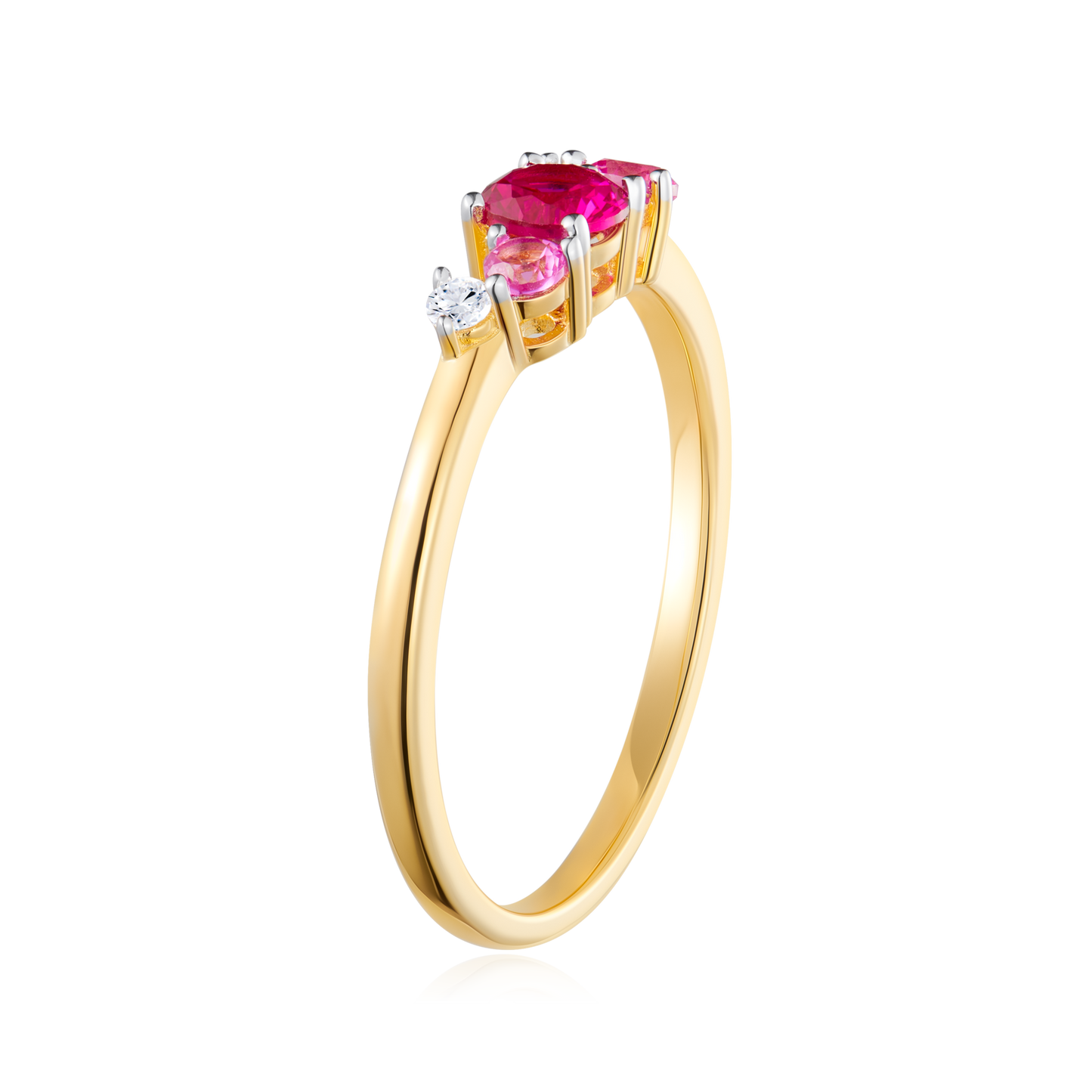 Scattered Lab-Created Gemstone Ring in 14K Yellow Gold | Monte Luna