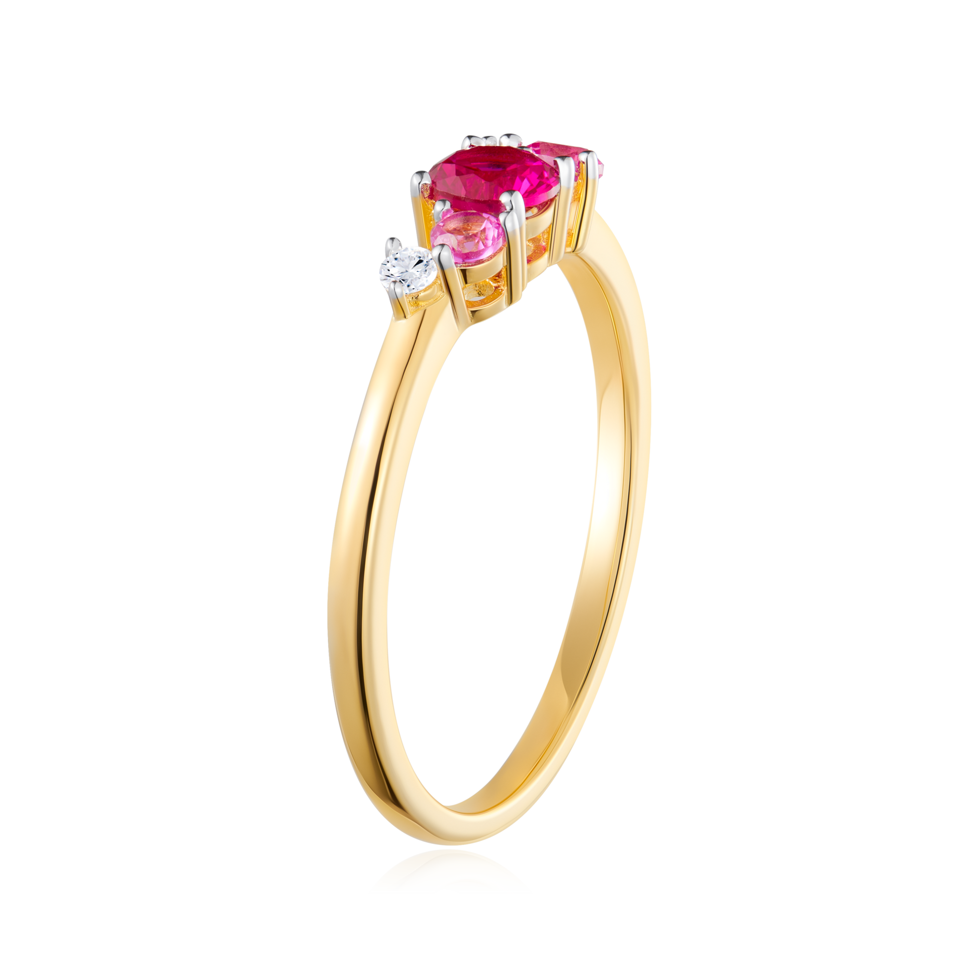 Scattered Lab-Created Gemstone Ring in 14K Yellow Gold | Monte Luna