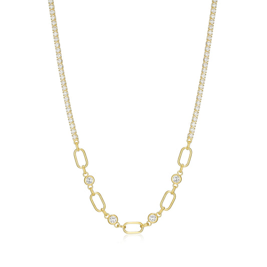RN0189 - Oval Link & Tennis Necklace | reign