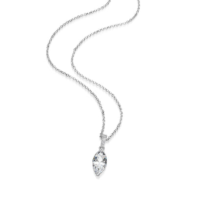 RN0216 - Marquise-Cut CZ Pendant Necklace | reign