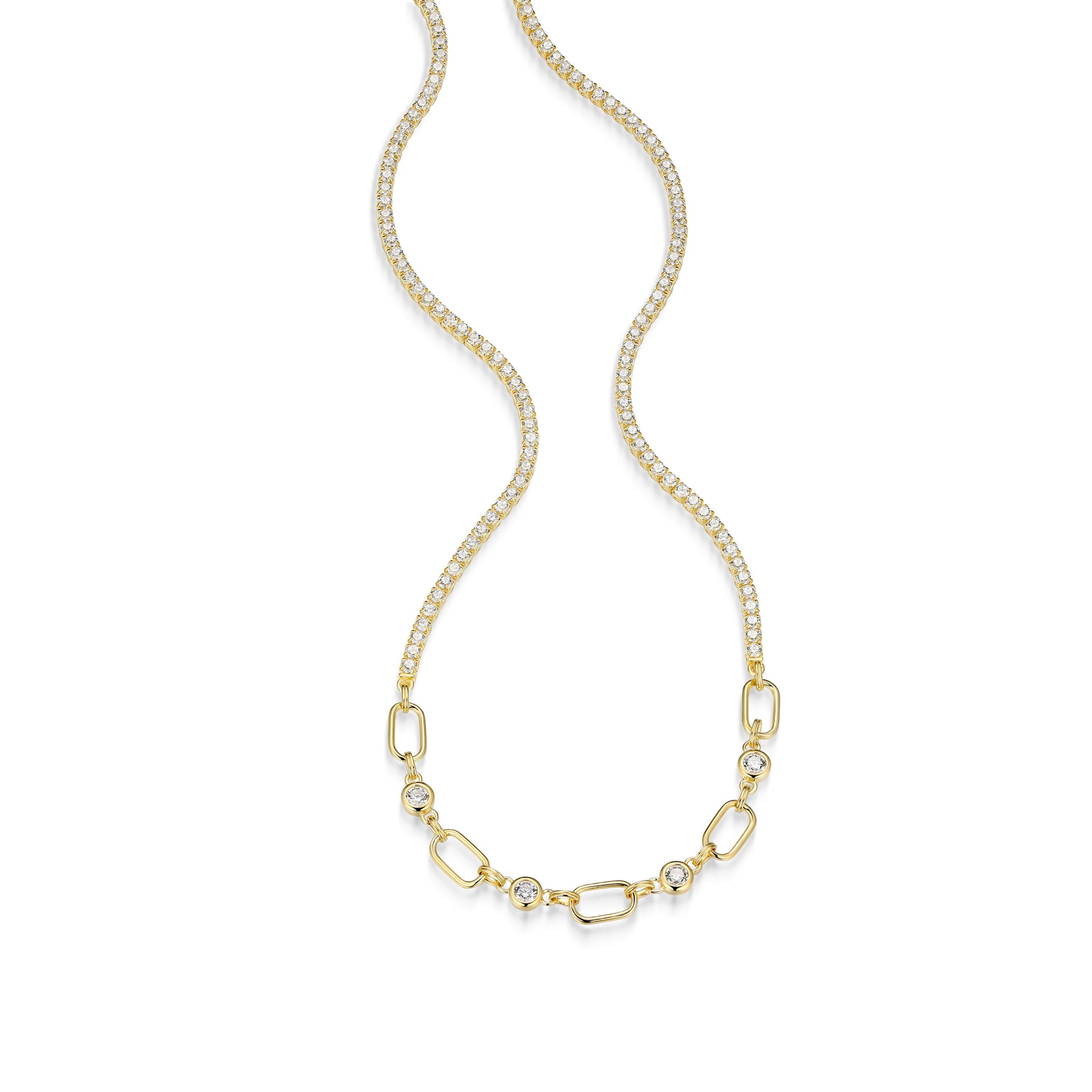 RN0189 - Oval Link & Tennis Necklace | reign