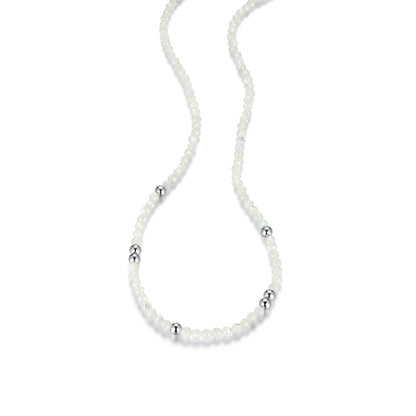 RN0205 - Mother-of-Pearl & Sterling Silver Beaded Necklace | reign