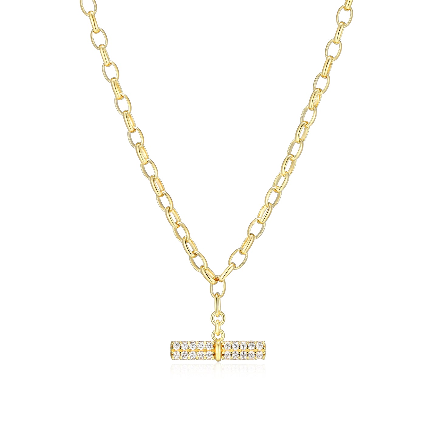 RN0192 - Gold Bar Charm Necklace | reign