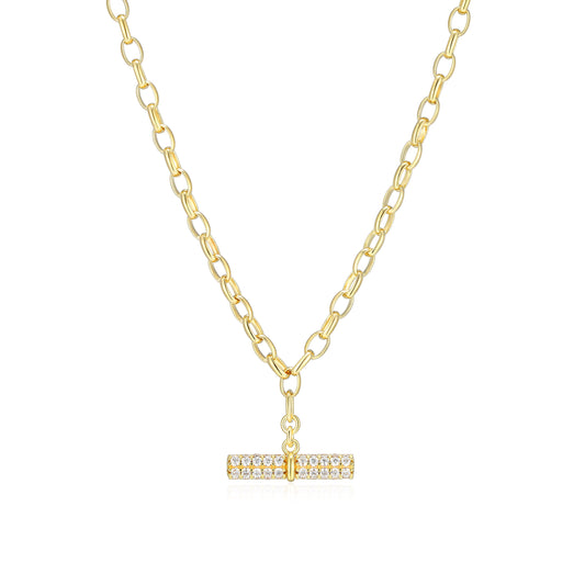 RN0192 - Gold Bar Charm Necklace | reign